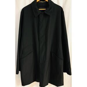 Banana Republic Y2K Trench Coat Black Raincoat Men’s Size XL Vintage Fall 2005